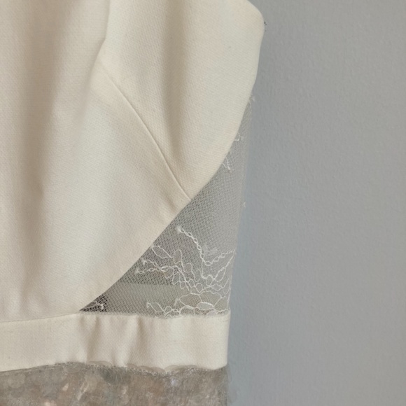 BBCBG MAXAZRIA (REYNA) WHITE SEQUINS/LACE COCKTAIL DRESS (SIZE 0) - Picture 10 of 13